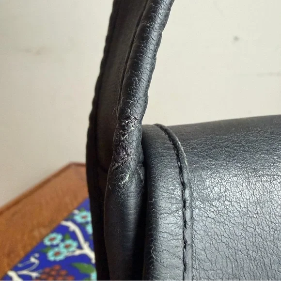 *RARE* Coach Sling Bag #9710 Black Leather NYC Vintage 1985 Turnlock Flap Bag - Picture 14 of 16